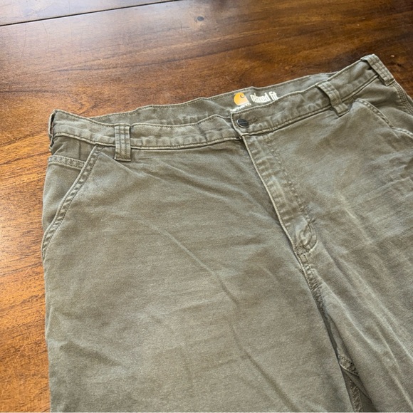 Carhartt Relaxed Fit Flat Front Shorts Mens Size 40 Waist Olive Green Casual - Picture 4 of 10